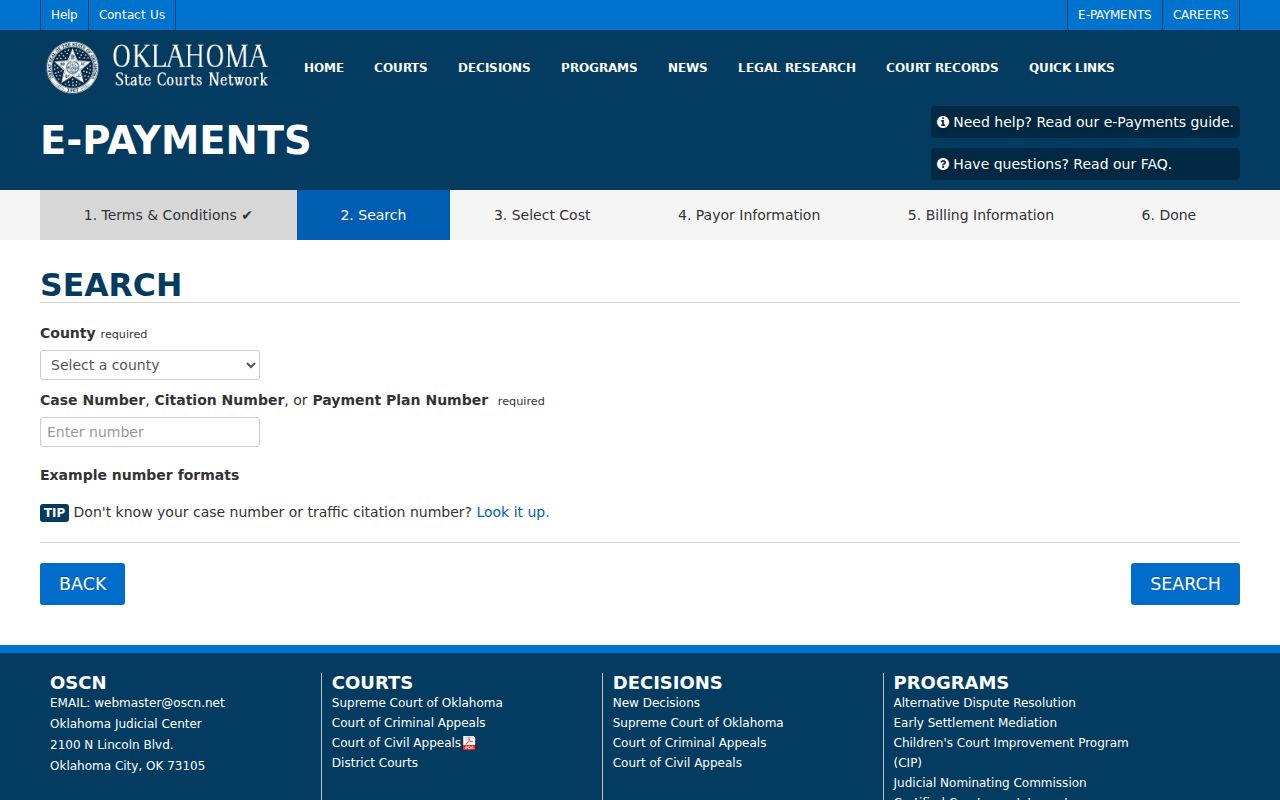 Blaine County traffic warrant court selector context